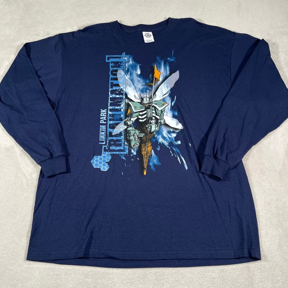 Vintage 2003 Linkin Park Reanimation Long Sleeve T-Shirt Navy Blue Men's Size XL